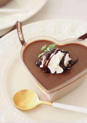 材料3つ♡ヘーゼルナッツ香るチョコプリン-レシピのメイン写真