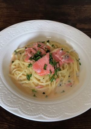 スモークサーモンのクリームパスタ-レシピのメイン写真