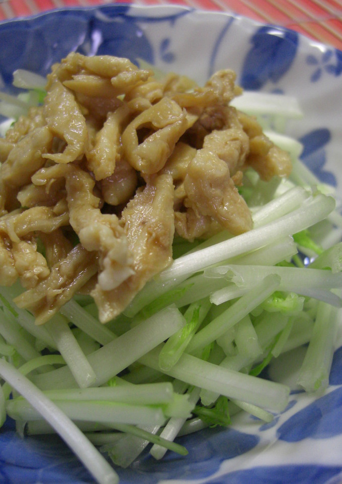 鶏皮と水菜のわさぽん和え-レシピのメイン写真
