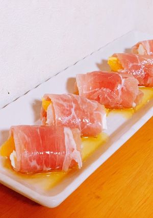 生ハムのクリームチーズとオレンジ巻き♡-レシピのメイン写真