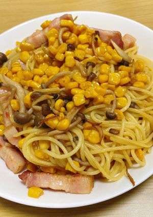 ベーコンとしめじとコーンのパスタ♪-レシピのメイン写真