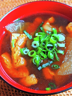 大根と油揚げの赤だしの味噌汁-レシピのメイン写真