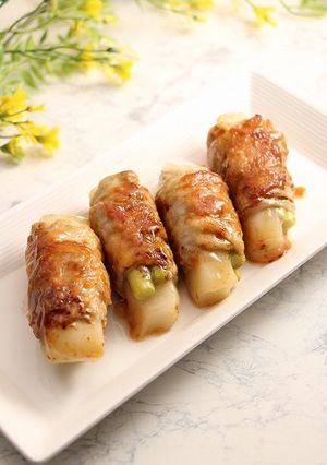 簡単！餅とにんにくの芽の肉巻き-レシピのメイン写真