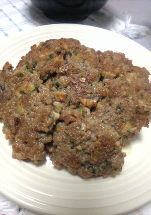 スプーンで簡単♪鶏ミンチときのこのお焼き-レシピのメイン写真