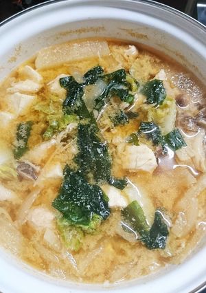野菜たっぷり〜鶏ササミのお味噌汁♪♪♪-レシピのメイン写真