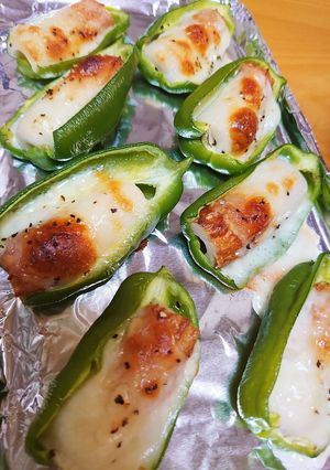 簡単時短！ピーマンの竹輪チーズ焼き-レシピのメイン写真
