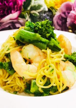 海老と菜の花の塩麹焼きそば-レシピのメイン写真
