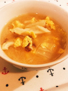 白菜とちくわのかき玉味噌汁-レシピのメイン写真