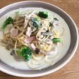 牛蒡と鶏肉の味噌クリームパスタ