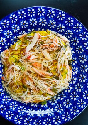 小松菜の卵焼き カニカマあんかけ-レシピのメイン写真