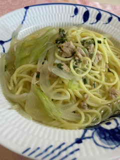 ツナとセロリのスープパスタ-レシピのメイン写真