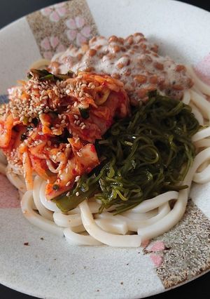 のせるだけ☆納豆めかぶキムチうどん-レシピのメイン写真