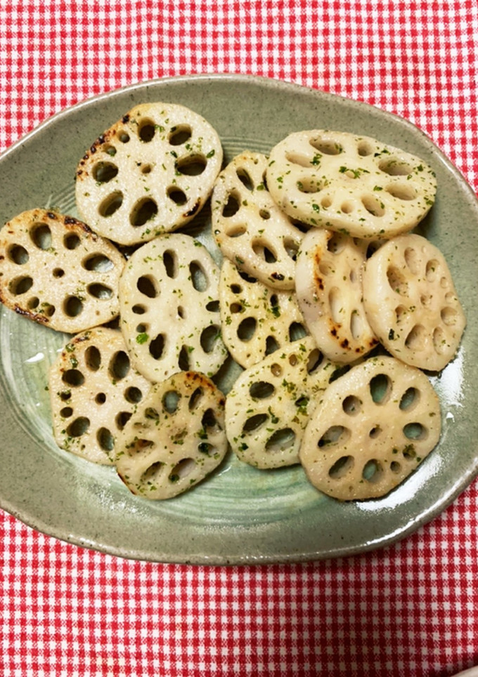 揚げずに簡単〜　れんこんの磯部焼き-レシピのメイン写真