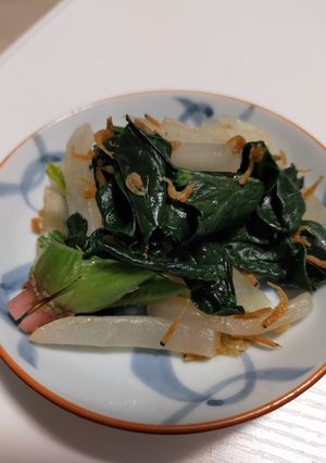 大根ほうれん草の干しエビ炒め-レシピのメイン写真