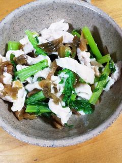 鶏皮と大根菜とザーサイの和え物-レシピのメイン写真