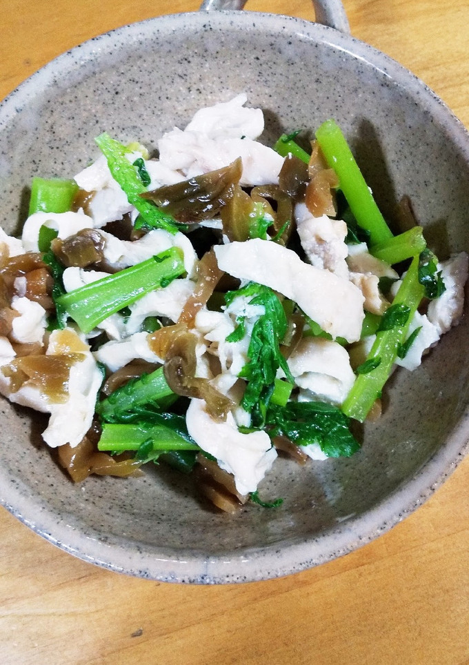 鶏皮と大根菜とザーサイの和え物-レシピのメイン写真