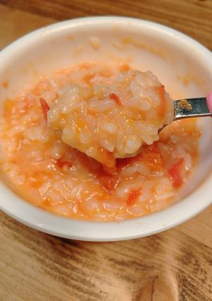 幼児食！時短レンジでトマトリゾットもどき-レシピのメイン写真