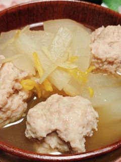 ゆず香る鶏だんごと大根の生姜スープ-レシピのメイン写真