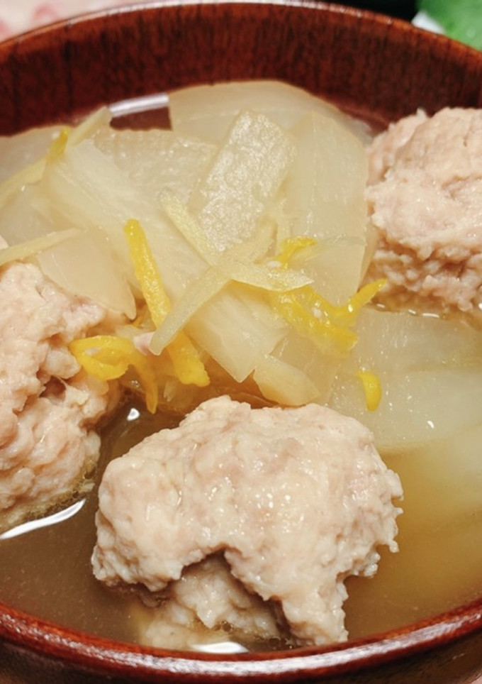 ゆず香る鶏だんごと大根の生姜スープ-レシピのメイン写真