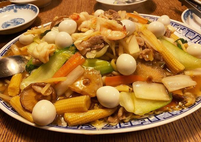 五目海鮮あんかけ焼きそば by そら（⌒◇⌒） 【クックパッド