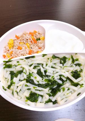 離乳食完了期　わかめうどん-レシピのメイン写真