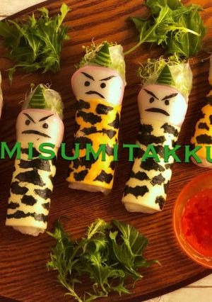 節分に♪可愛い鬼の恵方生春巻き♡-レシピのメイン写真