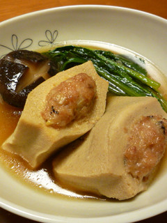♡☆肉詰め高野豆腐と小松菜の煮物-レシピのメイン写真