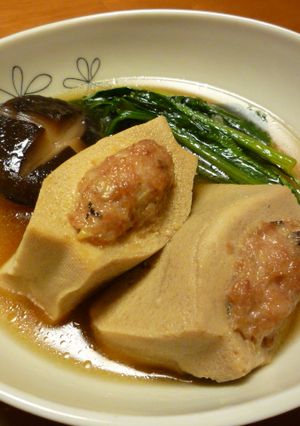 ♡☆肉詰め高野豆腐と小松菜の煮物-レシピのメイン写真
