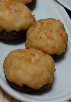 しいたけ皿のふわふわ海老しんじょ-レシピのメイン写真