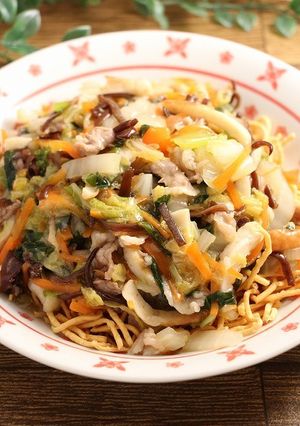 レンジで簡単！かた焼きそば☆つゆだく-レシピのメイン写真