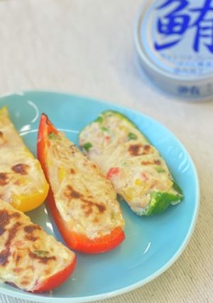 クリームチーズツナのカラフル野菜ボート-レシピのメイン写真