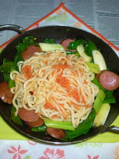 九条ネギ&フランクの焼きうどん・明太子味-レシピのメイン写真