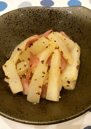祝蕾（しゅくらい）の茎のマスタード炒め-レシピのメイン写真