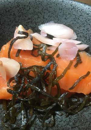 サーモンの塩昆布締め岩下の新生姜と共に-レシピのメイン写真