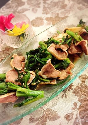 豚タンと春菊のポン酢炒め-レシピのメイン写真
