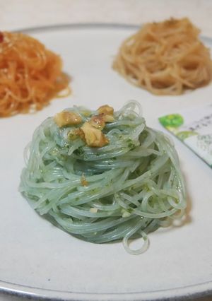簡単で可愛い♪三色春雨　スピルリナ入り-レシピのメイン写真