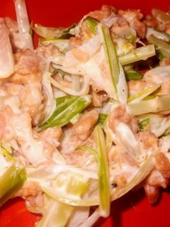 水菜と鮭フレークでおつまみサラダ-レシピのメイン写真