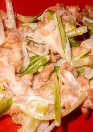 水菜と鮭フレークでおつまみサラダ-レシピのメイン写真