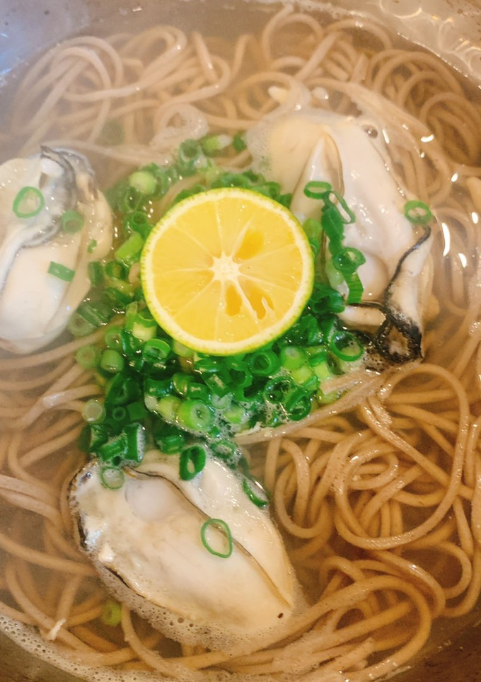 牡蠣と酢橘の蕎麦-レシピのメイン写真