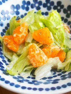 温州みかんとレタスのさっぱりサラダ♪-レシピのメイン写真