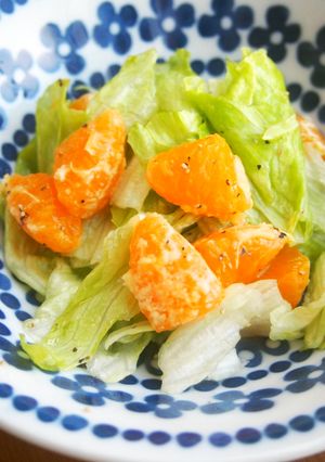 温州みかんとレタスのさっぱりサラダ♪-レシピのメイン写真