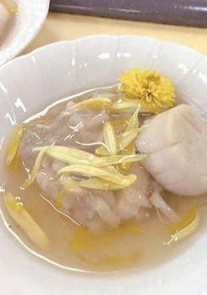 れんこんの葛寄せ 菊のとろみスープ仕立て-レシピのメイン写真