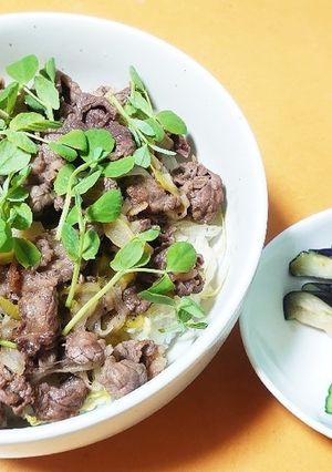 粗挽きコショウの効いた馬肉塩焼き丼-レシピのメイン写真
