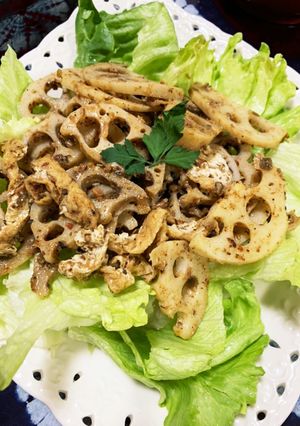 お出汁香るクリームチーズのレンコン炒め-レシピのメイン写真