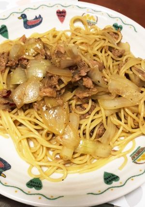 簡単！ツナとタマネギの和風ペペロンチーノ-レシピのメイン写真