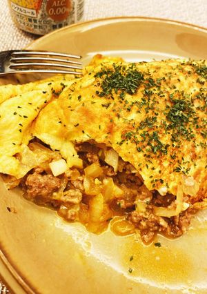 低糖質！挽き肉とエリンギのオムライス風-レシピのメイン写真