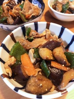 ゴマ香る☆豚肉と茄子とピーマンの味噌炒め-レシピのメイン写真