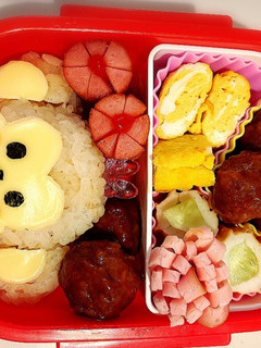 簡単!年少さんの幼稚園おさるさん弁当♡-レシピのメイン写真