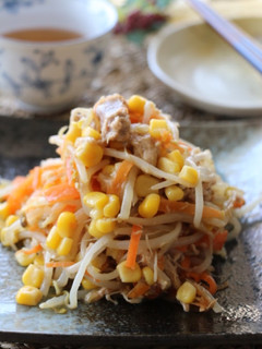 ツナともやしとコーンの味噌醤油バター炒め-レシピのメイン写真