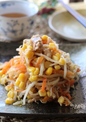 ツナともやしとコーンの味噌醤油バター炒め-レシピのメイン写真